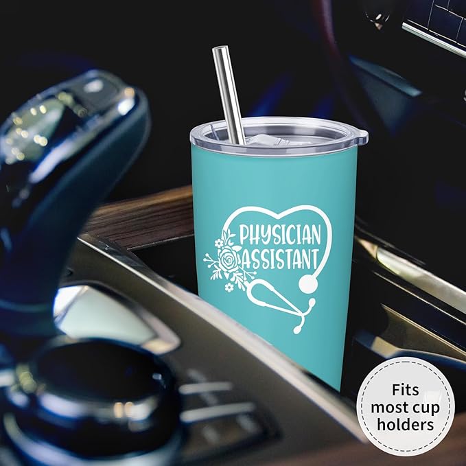 Physician Assistant Gifts for Women - Christmas Gifts for Physician Assistant - PA Appreciation Gift - PA Student Gift, 20 oz Stainless Steel Tumbler With Lid & Straw
