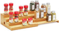 SpaceAid 4 Tier Bamboo Spice Rack Organizer for Cabinet, Kitchen Pantry Spices Storage Rack for Cabinets Organization, Home Seasoning Tiered Can Goods Racks Wood Shelf Organizers (4 Tier, Natural)