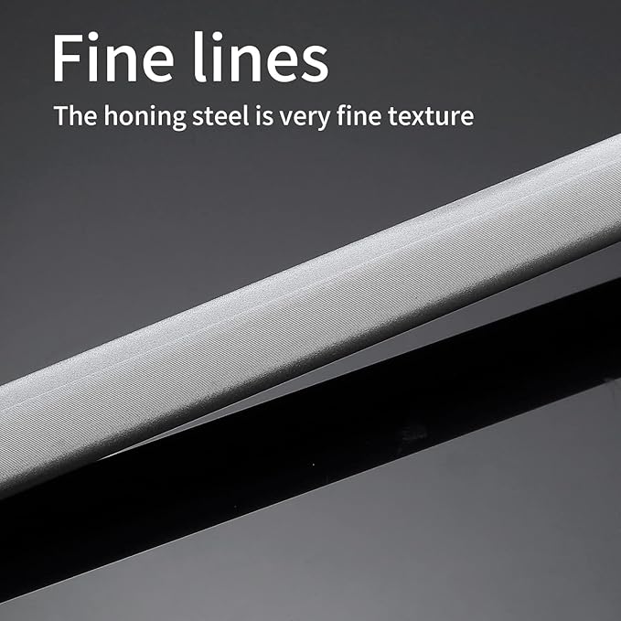 Honing Steel 12 inch Professional Knife Sharpener Honing Rod, Fine Lines, High Carbon Steel, High hardness, Knife Sharpening Steel