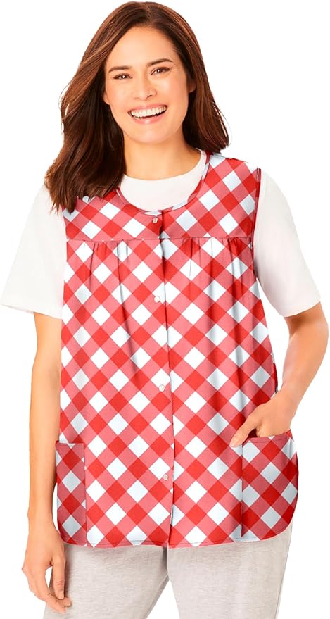 Only Necessities Plus Size Snap-Front Apron