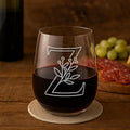 On The Rox Drinks Monogrammed Gifts For Women and Men - Letter A-Z Initial Engraved Monogram Stemless Wine Glass - 17 Oz Personalized Wine Gifts For Women and Men (Z)