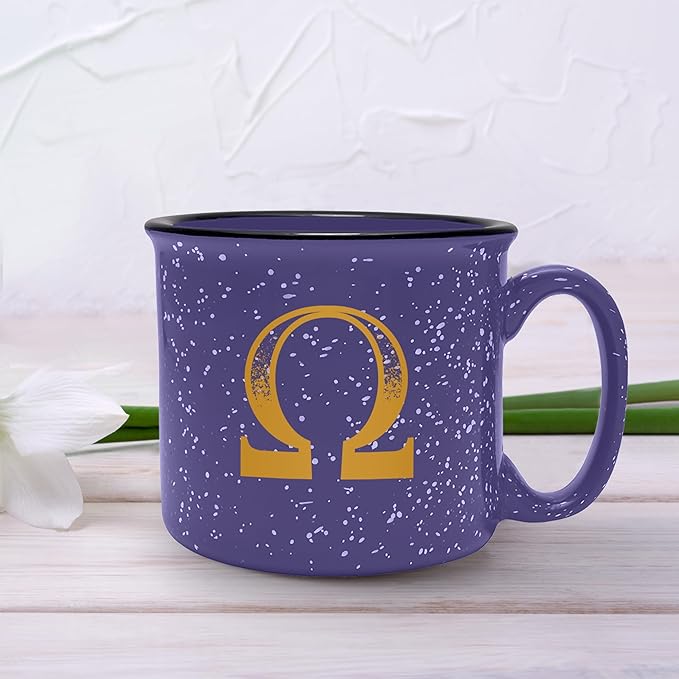 BBGreek Omega Psi Phi Fraternity Paraphernalia - Official Vendor - 15 oz Ceramic Campfire Mug - OMEGA