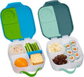 b.box Mini Lunch Box (2-pack), Bento Box for Kids Snack Container with 2 Leak-Proof Compartments, Reusable Snack Containers with Lids, BPA Free Kids Lunch Box, 4 1/4 Cup (Emerald Forest+Ocean Breeze)