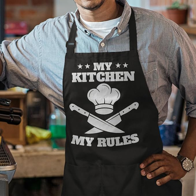 SANDJEST Funny Apron for Dad - Birthday Father’s Day Cooking Grilling Gifts for Mens