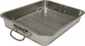 Generic Roasting Pan Stainless steel Roasting pan Turkey Roasting pan with grill Rectangular grill suitable for Turkey, roast chicken and ham (19.5x13.6x2.8in), Silver