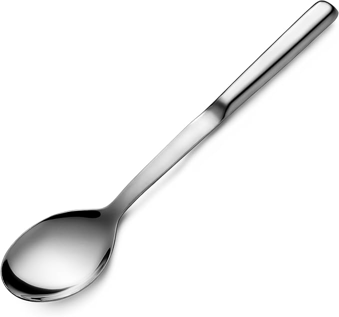 New Star Foodservice 52183 Hollow Handle Solid Serving Spoon, 12", Silver