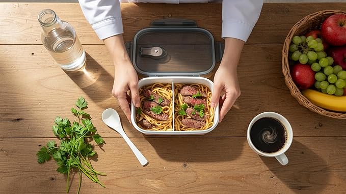 2-Compartment Bento Lunch Box – Leakproof, BPA-Free, Microwave & Dishwasher Safe Meal Prep Container – Compact & Reusable Food Storage for Work, Gym, or Travel (Simple Pink)