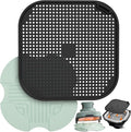2 PCS Air Fryer Trivets Silicone and Splatter Shield for Ninja Crispi,Heat Resistant Mat for Air Fryer for Air Fryer Accessories,for Ninja Combi Accessories Kitchen Air Fryer Trivet (Green&Black)