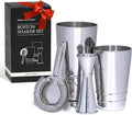 Premium 4-Piece Boston Cocktail Shaker Set w/Hawthorne Strainer & Japanese Jigger, Stainless Steel 304- Weighted Cocktail Set - Boston Shaker Set - Bartender Shaker - Shaker for Cocktails