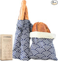 2 XL Beeswax Bread Bags for Homemade Sourdough, Produce, Sandwiches & Lunchbox Use - Reusable Bread Storage Bags, Washable (2-Pack)