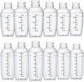 Lallisa 12 Pcs Plastic Cocktail Shaker Drink Mixer with Scales and Strainer Top Clear Shaker Cup with Measurement Plastic Bar Mixing Tool for Tea Coffee Bubble Tea Milk(350cc/ 12 oz and 700 Cc/ 24 oz)