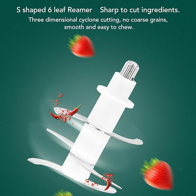 300ML Mini Food Processor, Cordless Electric Food Chopper for Vegetables Fruits Meat, Baby Food Preparer Includes Blade, Container and Charging Cable (Blanco)