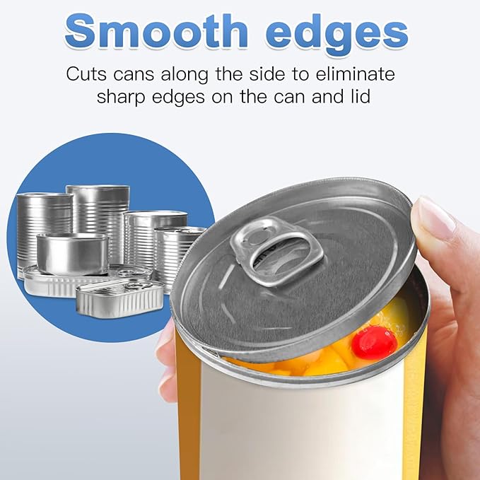 Automatic Electric Can Opener Smooth Edge, Rechargeable Canopener for Seniors and Arthritis Friendly, Kitchen Aid Gadgets Perfect for Chef, Hands Free, One Touch Design Easy to Use