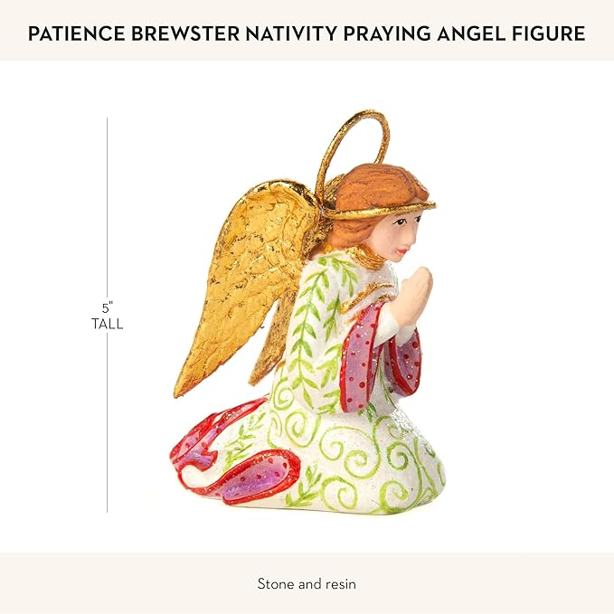 MACKENZIE-CHILDS Patience Brewster Nativity Figurine, Christmas Nativity Home Decor, Praying Angel