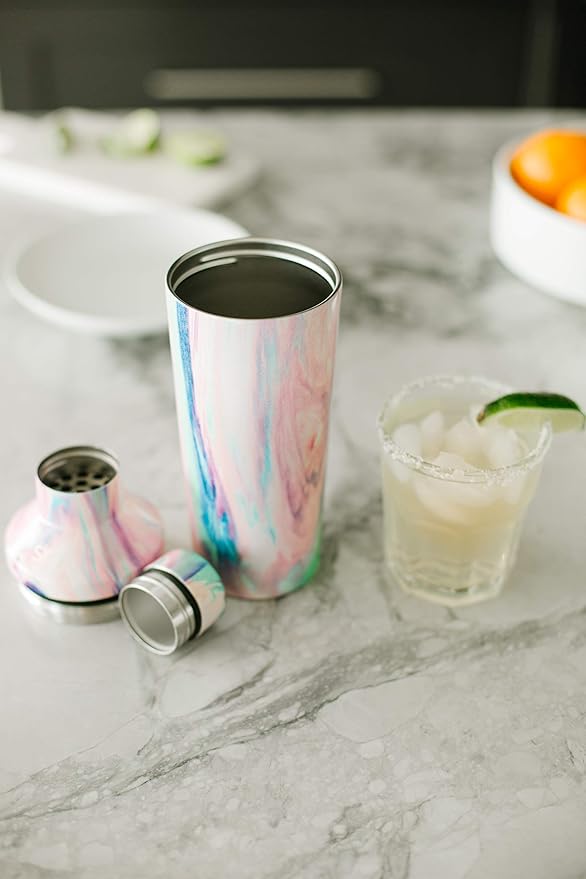 Simple Modern Cocktail Shaker Set with Jigger Lid | Stainless Steel Boston Shaker Insulated Martini Mixer for Mocktails | Gifts for Men Women Him Her | Classic Collection | 20oz | Almond Birch
