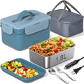 Electric Heated Lunch Box for Car Truck Home 1.8L 100W Portable Food Warmer with 12V/24V/110V/220V Hot Meal for Work Travel Jobsite Camping Christmas Gifts White Elephant Gifts for Adults/Men/Woman