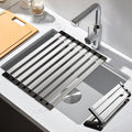 15.7"*12.8" Foldable Dish Drying Rack Thickened & Widened Over Sink Dish Drying Rack High-Temperature Resistant Removable Sink Storage Rack 304 Stainless Steel Drainer for Kitchen and Rv sink