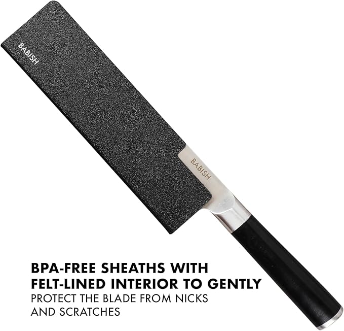 Babish 14-Piece Full Tang Forged Kitchen Knife Set – High-Carbon 1.4116 German Steel Cutlery with Protective Sheaths – Professional Chef Knife Set