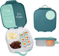 b.box Mini Lunch Box for Kids: Lunch Snack Container with 2 Leak Proof Compartments. Ages 3+ School Supplies, BPA Free (Emerald Forest, 4¼ cup capacity)