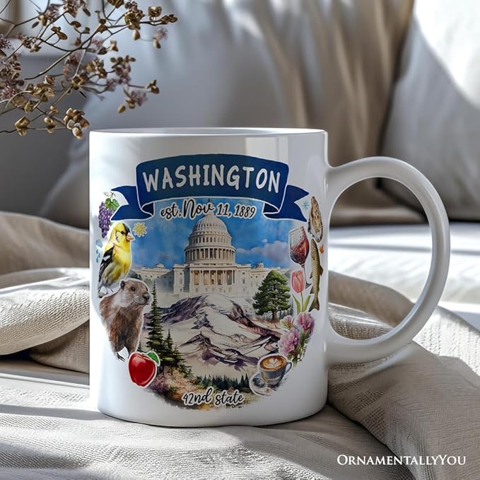 OrnamentallyYou Artistic Washington State Themes and Landmarks Mug