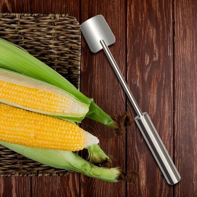 Corn Peeler for Corn on The Cob Stripper Tool, 2025 New Long Handle Stainless Steel Corn Stripper Tool, Quick Corn Kernel Remover Tools for Kitchen Use (2PCS)