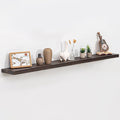Fun Memories 55" Floating Shelves for Wall, Rustic Solid Elm Wood Floating Shelves - Invisible Bracket Mount, Extra Long Wall Mounted Shelf for Living Room, Bathroom, Bedroom, Kitchen, Walnut