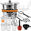 Canning Supplies Kits with 21.5 Qt Canning Pot, 7pcs Mason Jars, Tongs, Stainless Steel Jar Rack, Funnel, Lid Lifter Water Bath Canner Tool Set