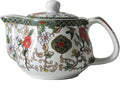 Small Porcelain Teapot, 9oz Tea Pot with Stainless Steel Filter Colorful Chinese Flower Birds (Flowers and birds)