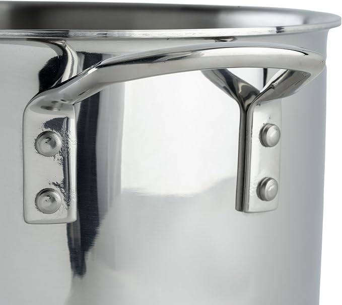 WINCO Tri-Ply Stock Pot, 8-quart, Silver