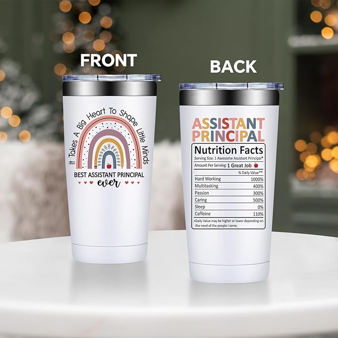 Assistant Principal Gifts for Men, Women - Christmas Principals Day Appreciation Gift for Assistant Principal - 20oz Tumbler Vice Principals Gifts