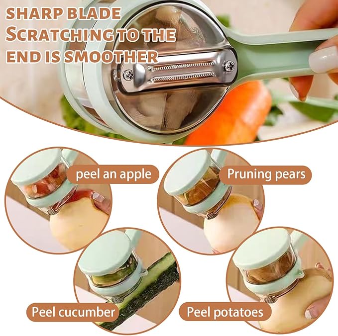 Box Storage Kitchen Peeler, Box Storage Kitchen Special Fruitpeeler, Double-Sided Stainless Steel Multi-function Peeler for Home Kitchen (2PCS green)
