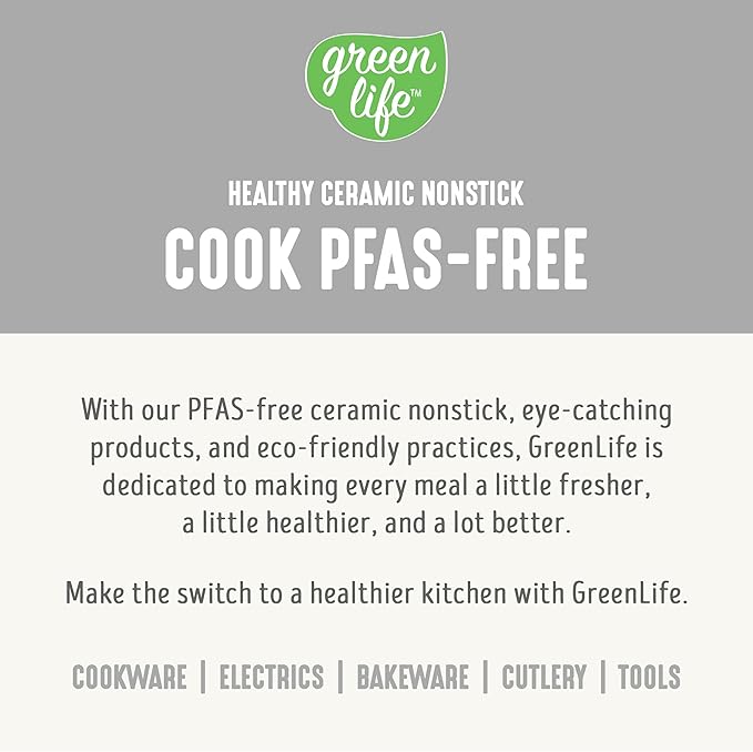 GreenLife 8QT Slow Cooker, Non-Toxic PFAS-Free Ceramic Nonstick Removable Interior Bowl, Programmable, Family Friendly, Keep Warm, Stovetop & Oven Safe, Dishwasher Safe Crock, Timer, Glass Lid, White