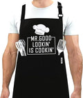 Funny Grilling Aprons for Men with Pockets BBQ Novelty Cooking Apron for Son Grandad Christmas Fathers Day Gift