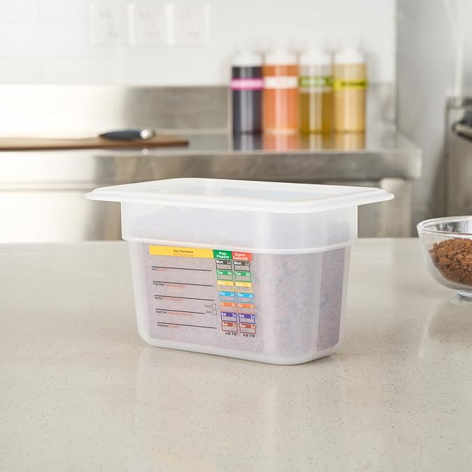 Restaurantware Food Storage Container 1 Pack of 6.8 x 4.2 x 3.9 Inches Plastic Stackable Storage Box White Reusable Label Container Dishwasher Safe For Restaurants And Kitchens