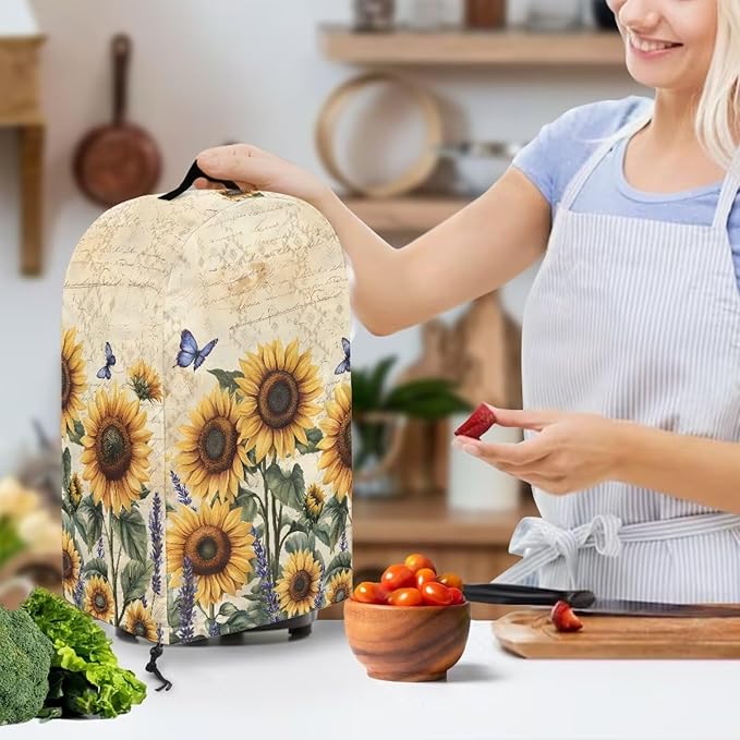 Reindeer Flowers Blender Cover Dust Cover Appliance Dust Cover for Small Food Processor Coffee Maker Juice Maker, Easy Clean