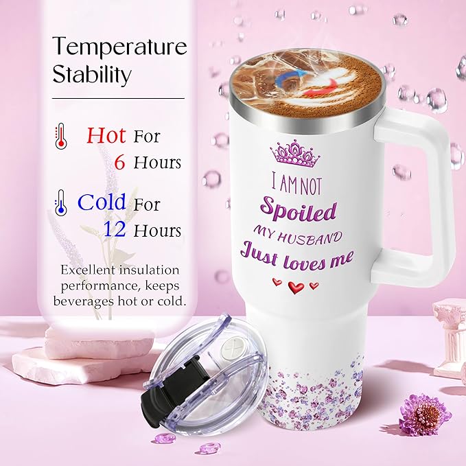 Gifts for Wife from Husband - Anniversary Wedding Gifts for Women - Mothers Day Christmas Tumbler Gift for Wife - Birthday Present for wifey - Valentines Day Gift for Her - to My Wife's 40 Oz Tumbler