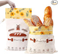 2 Pack Beeswax Bread Bags with Zipper for Homemade Bread & Sourdough, Reusable Natural Cotton Lined Storage with Easy-Clean Detachable Design, Freezer Safe Freshness Bag