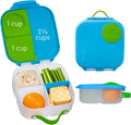b.box Mini Lunch Box, Bento Box for Kids, Snack Container with 2 Leak Proof Compartments, Reusable Snack Containers with Lids, Kids Lunch Boxes Ages 3+, BPA Free, 4 1/4 Cup Capacity (Ocean Breeze)