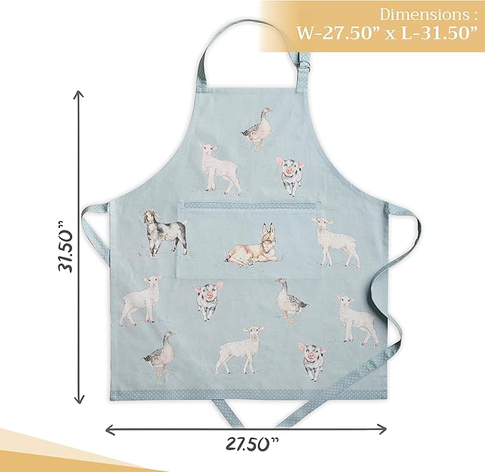 Maison d' Hermine 100% Cotton Apron for women with Pocket Kitchen Chef Apron for Men Cooking Gardening Server Waitress
