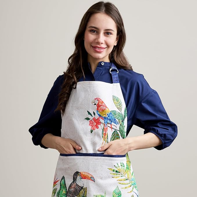 Maison d' Hermine 100% Cotton Apron for women with Pocket Kitchen Chef Apron for Men Cooking Gardening Server Waitress