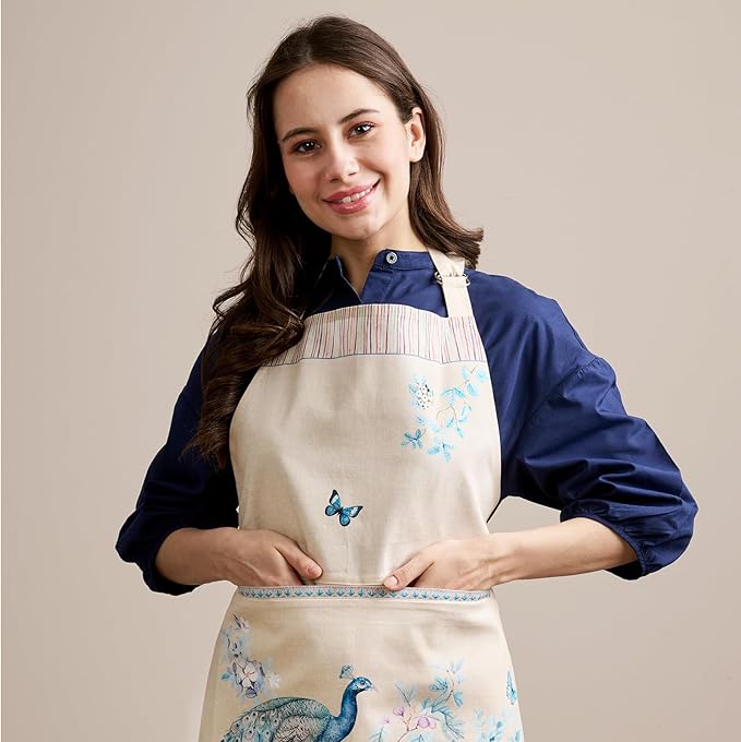 Maison d' Hermine 100% Cotton Apron for women with Pocket Kitchen Chef Apron for Men Cooking Gardening Server Waitress