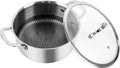 5.4QT Tri-Ply Stainless Steel Dutch Oven with Lid, Non Stick Honeycomb Stock Pot for Cooking, Large Nonstick Soup Pot with Handles, Induction Compatible Dutch Oven, Oven & Dishwasher Safe