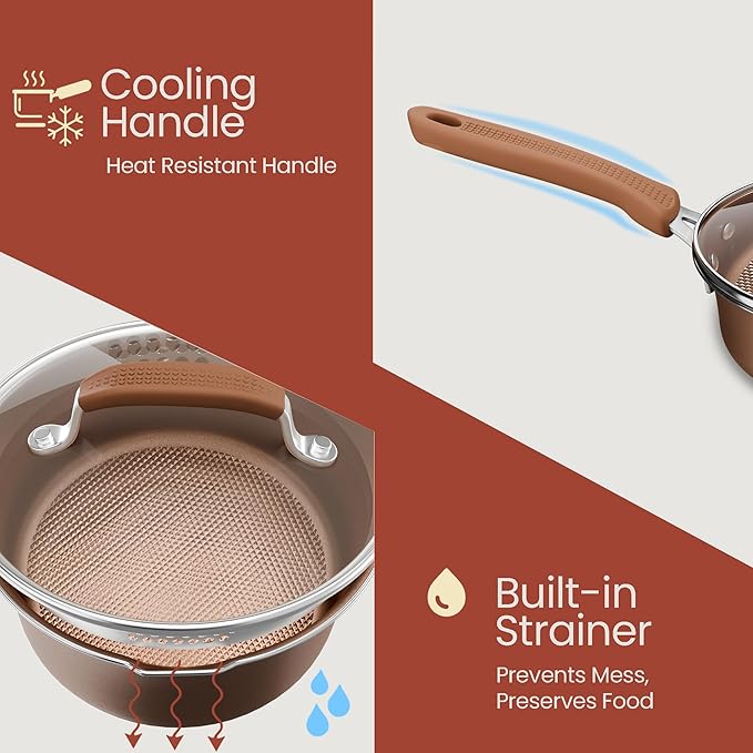 Pots and Pans Set, 23-Piece Non Stick Cookware & Bakeware Sets with Plaid Pattern, Stackable Design, Dishwasher Safe, Stain-resistant, Oven & All-Stove Safe, Tempered Glass Lid, Golden