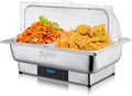 Electric Chafing Dish, 2X4.5QT Buffet Servers and Warmers, Stainless Steel Chaffing Dishes with Temperature Control Display, Commercial Food Warmers for for Parties, Catering, Buffets