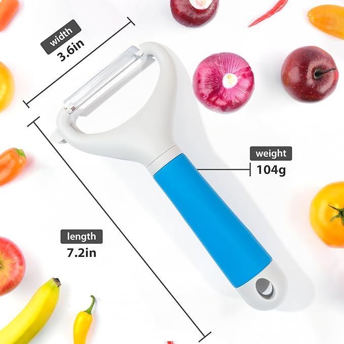 Li&Zhao Potato Peelers - Y-Shaped Potato Peelers with Non-Slip Silicone Handle, Vegetable Peelers for Kitchen, Doesn’t Ruin Manicure Silky Effortless Peel Potatoes, Carrots, Apples, Veggies and More