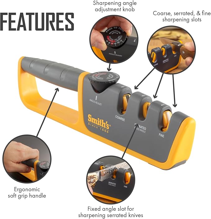 Smiths Adjustable Manual Knife Sharpener Gray/Yellow S-50264
