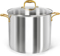 MICHELANGELO Stainless Steel Stock Pot - 20 Quart Soup Pot with Lid & Ergonomic Handle, Extra-Large Pots for Cooking, Suitable for All Stoves