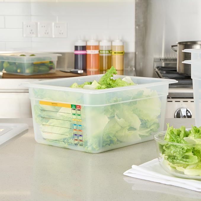 Restaurantware Food Storage Container 1 Pack of 12.7 x 10.3 x 3.9 Inches Plastic Stackable Storage Box White Reusable Label Container Dishwasher Safe For Restaurants And Kitchens