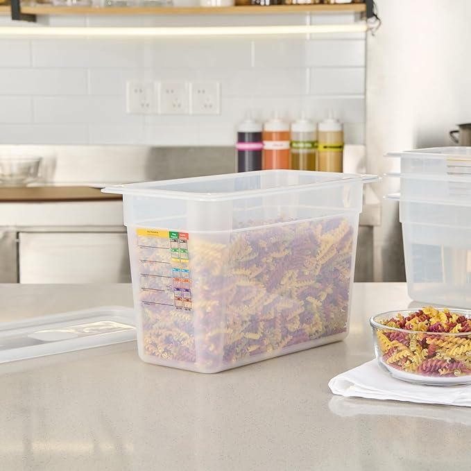 Restaurantware Food Storage Container 1 Pack of 12.7 x 6.8 x 7.8 Inches Plastic Stackable Storage Box White Reusable Label Container Dishwasher Safe For Restaurants And Kitchens