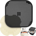 2 PCS Air Fryer Trivets Silicone and Splatter Shield for Ninja Crispi,Heat Resistant Mat for Air Fryer for Air Fryer Accessories,for Ninja Combi Accessories Kitchen Air Fryer Trivet (Off White&Black)